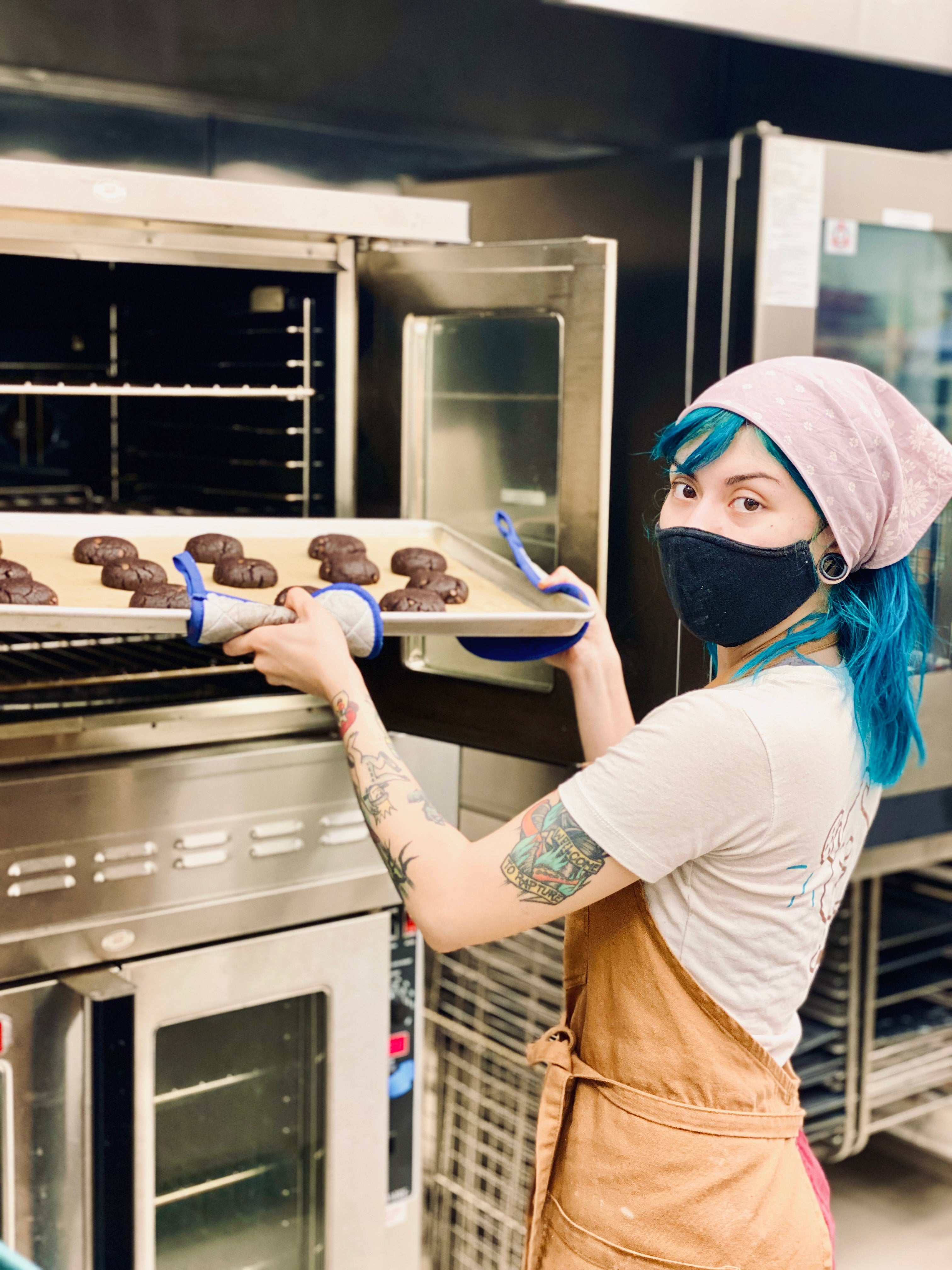 Our bakers handcrafting our products daily, making the best chocolate cookies gluten free vegan and kosher